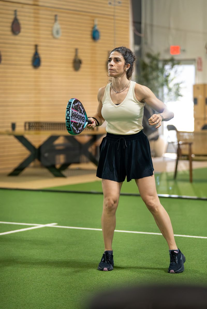 Player with Babolat racket at Access Padel